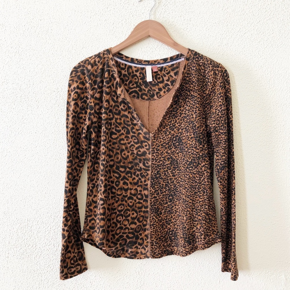 Anthropologie Pilcro Split-Neck Top XS